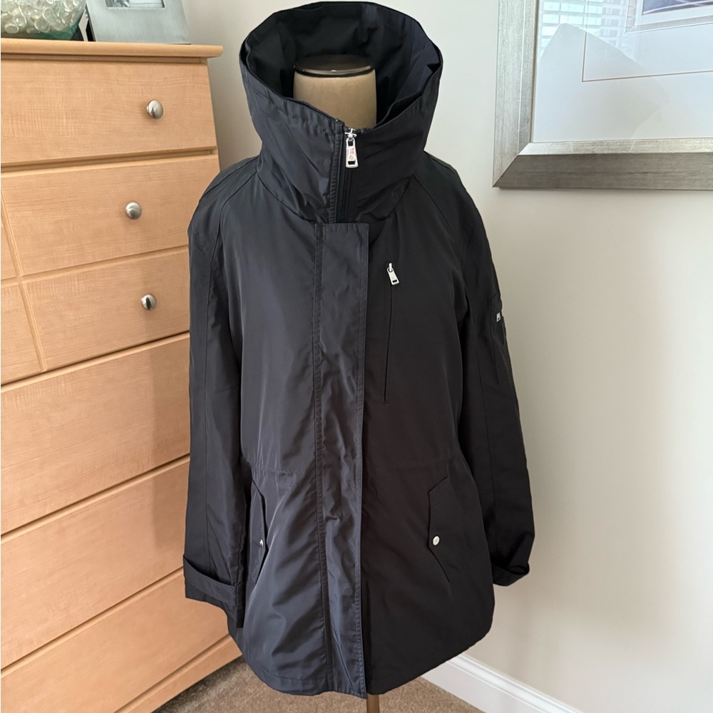 Ralph Lauren Womens Black Raincoat, size L